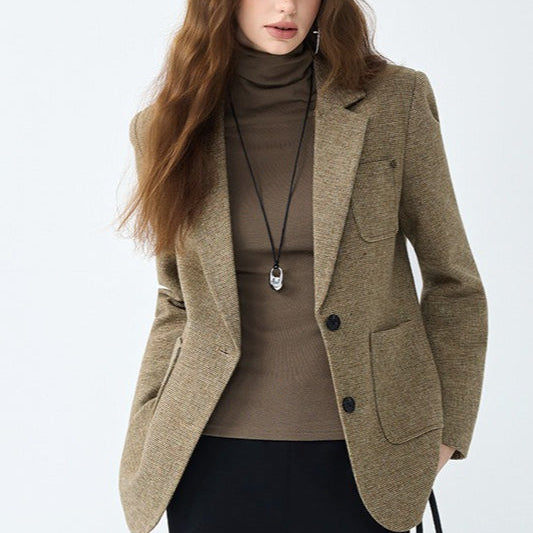 Blazer in lana marrone Maillard