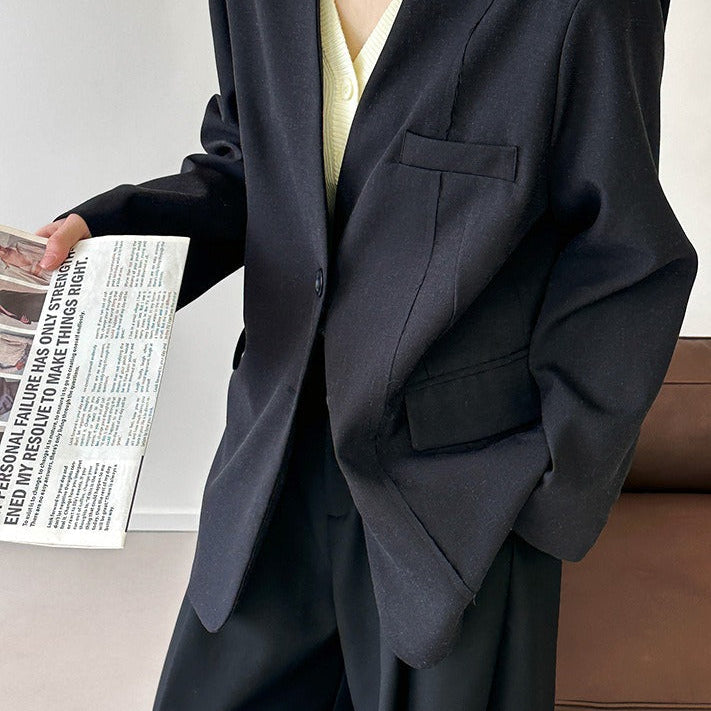 Blazer casual con scollo a V