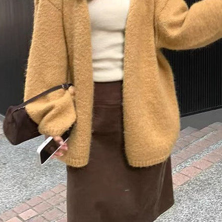 Gonna vintage in velluto a coste su misura con tonalità rustiche