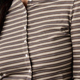 Set due pezzi con bottoni a righe e cordoncino