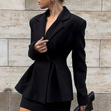 Elegante blazer aderente in due pezzi con vita sottile