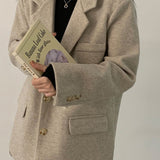 Blazer lungo oversize in misto lana