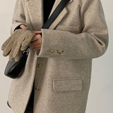 Blazer lungo oversize in misto lana