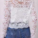 Cardigan a maniche lunghe in pizzo trasparente