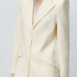 Blazer in pizzo beige