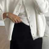 Cardigan in misto lana tinta unita