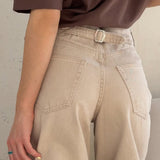 Jeans vintage a vita alta e gamba dritta