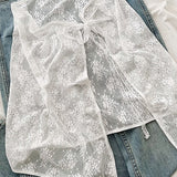 Gonna grembiule in pizzo bianco con cravatta Gonna mezza versatile