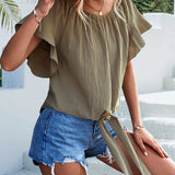 Ima - Blusa moderna con scollo tondo