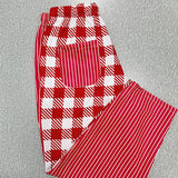 Pantaloni da donna - Vestibilità ampia - Vita elasticizzata - Stampa a righe e quadri