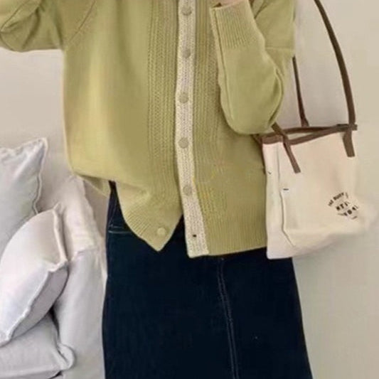 Cardigan in maglia con pizzo vintage