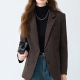 Blazer in lana marrone Maillard