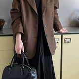 Blazer casual vintage a maniche lunghe