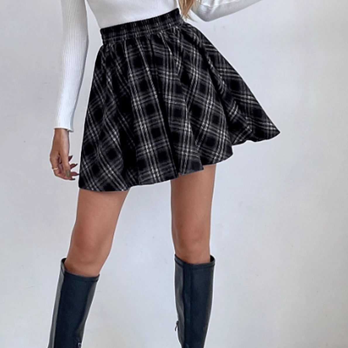 Minigonna versatile a quadri