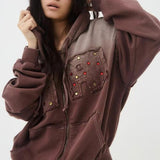 Felpa con cappuccio vintage lavata sfumata