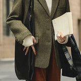 Blazer monopetto in misto lana