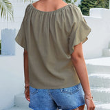 Ima - Blusa moderna con scollo tondo