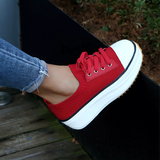 Sneakers da donna - Suola spessa con plateau - Calzino lavorato a maglia - Lacci regolabili