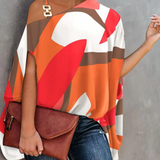 Top da donna con spalle scoperte – Vestibilità ampia – Motivo geometrico – Tessuto traspirante