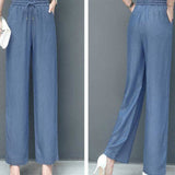 Pantaloni da donna - Vita elastica - Comodi e fluidi - Tessuto leggero ed elegante