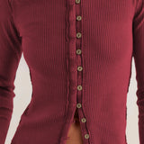 Cardigan a coste a maniche lunghe slim