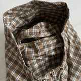 Felpa con cappuccio e maschera a mezza abbottonatura scozzese vintage