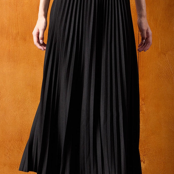 Gonna midi plissettata in maglia a vita alta vintage