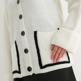 Cardigan tascabile color block