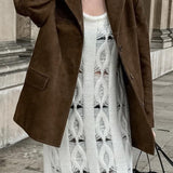 Giacca lunga casual con finitura scamosciata