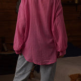 Camicetta a maniche lunghe casual chic tinta unita