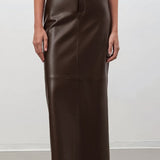 Gonna lunga a tubino in similpelle vintage