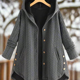 Giacca trapuntata con cappuccio comoda, elegante e pratica per le donne