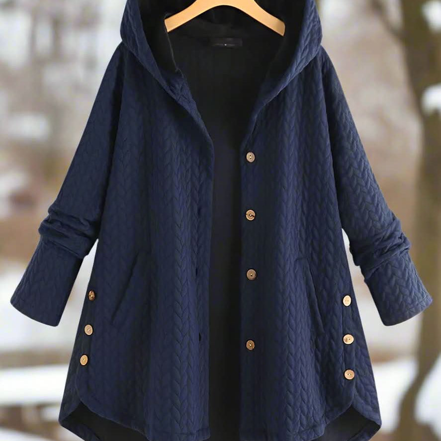 Giacca trapuntata con cappuccio comoda, elegante e pratica per le donne