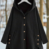 Giacca trapuntata con cappuccio comoda, elegante e pratica per le donne