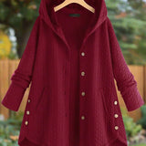 Giacca trapuntata con cappuccio comoda, elegante e pratica per le donne