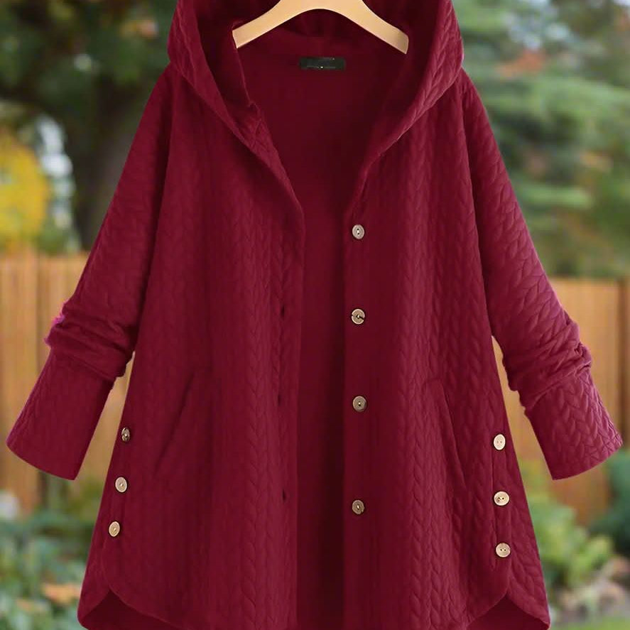 Giacca trapuntata con cappuccio comoda, elegante e pratica per le donne