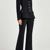 Blazer a maniche lunghe con bottoni in metallo