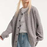 Cardigan a trecce dalla vestibilità rilassata