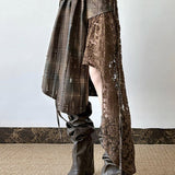 Gonna asimmetrica in pizzo scozzese Wasteland