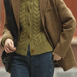 Blazer monopetto in misto lana