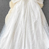 Elegante abito da festa midi con scollo a V e maniche raglan