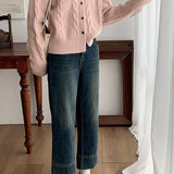 Cardigan a coste con fiocco scintillante