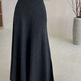 Gonna lunga a vita alta in maglia testurizzata vintage