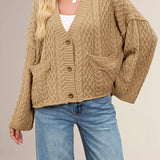 Cardigan oversize in maglia a trecce