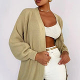 Cardigan in maglia rilassata tinta unita