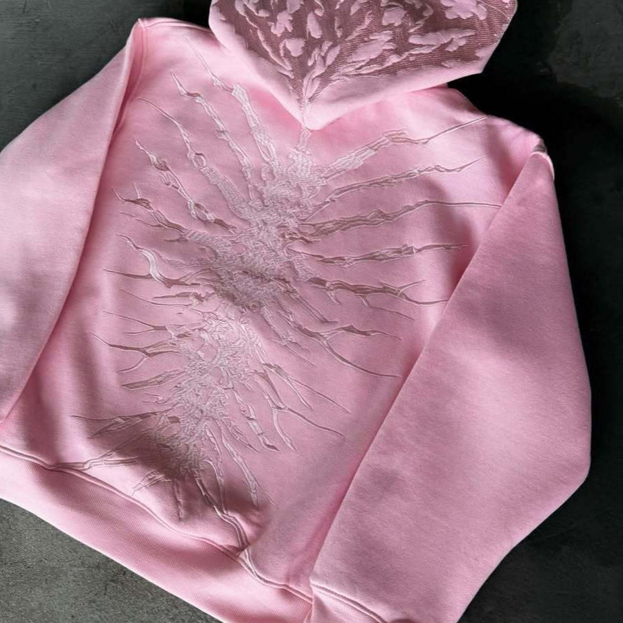 Felpa con cappuccio patchwork lavata vintage