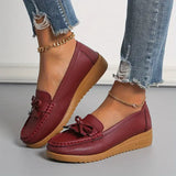 Mocassini da donna - Vera pelle - Punta tonda - Elegante fiocco - Comodità casual