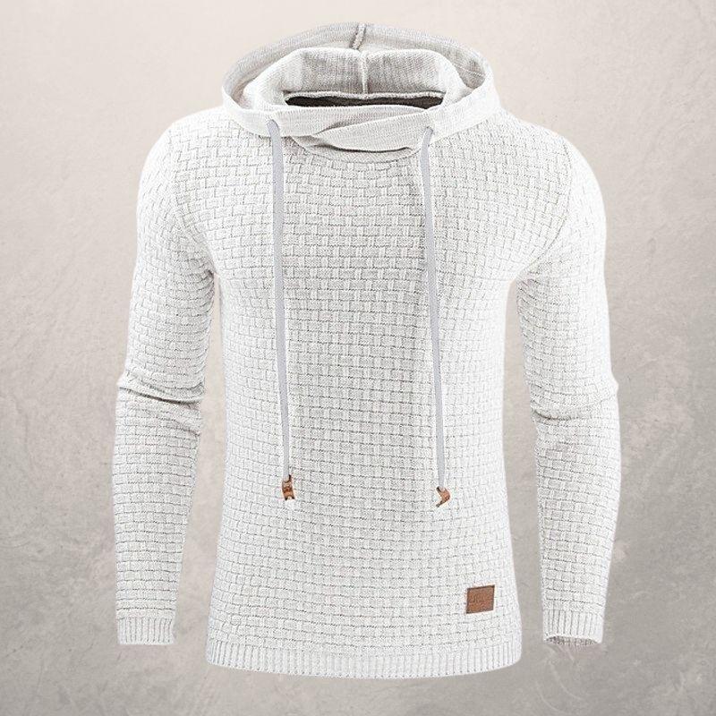 Maglione da uomo – Vestibilità slim – Maglia morbida e strutturata – Cappuccio regolabile – Maniche lunghe