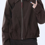 Giacca rilassata in similpelle marrone