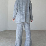 Completo da donna 3 pezzi - Maglia comoda - Cardigan oversize, canotta, pantaloni a gamba larga